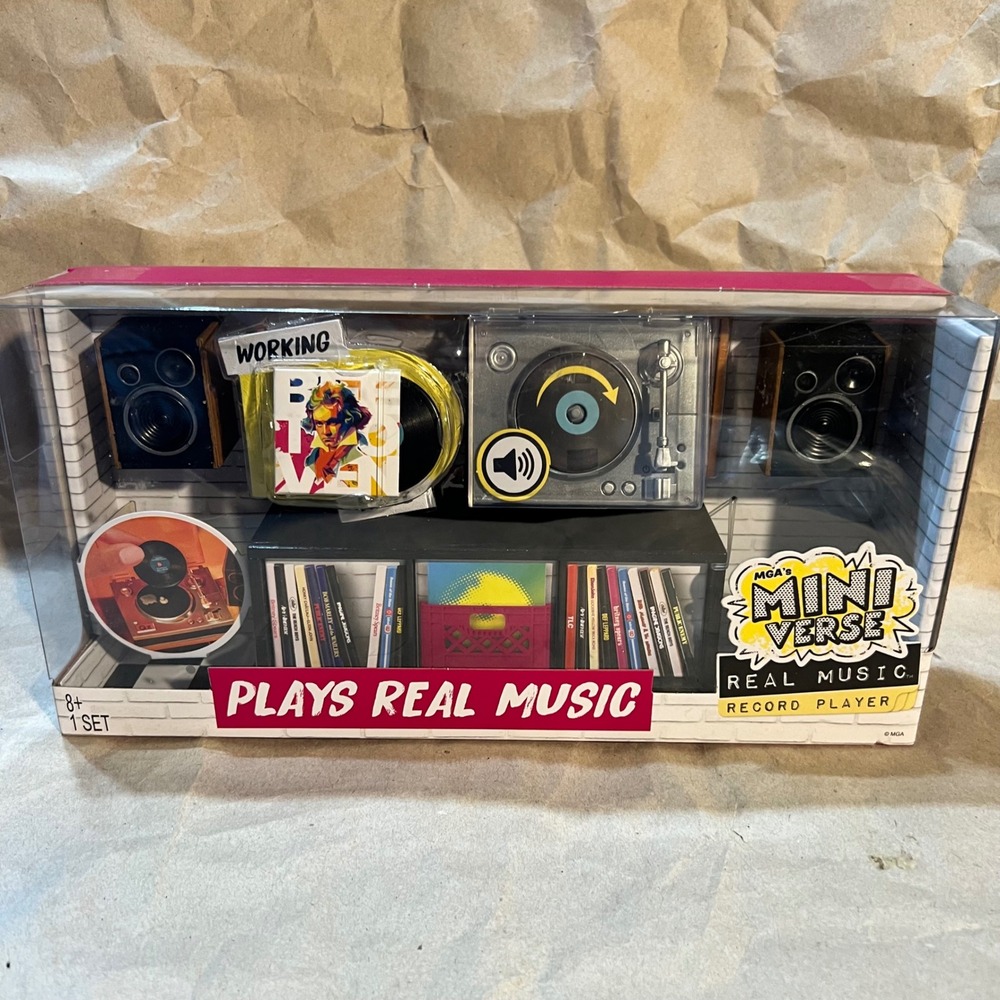 MGA Miniverse Real Music Record Player Mini Vinyl Turntable Set Plays‎ Music
